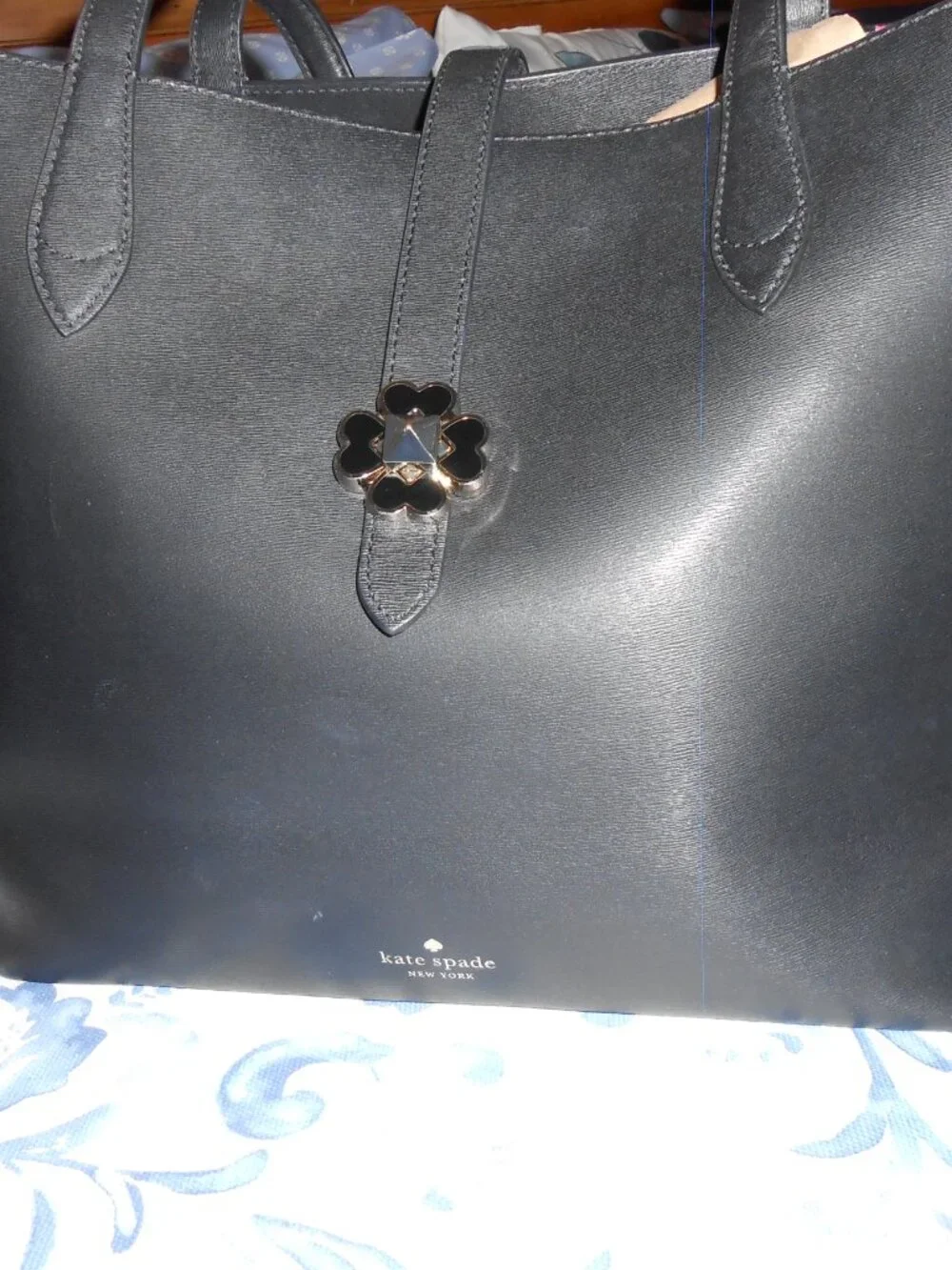 Kate Spade Tote Bag Women's Large Black Nicola Twist lock closure VGC